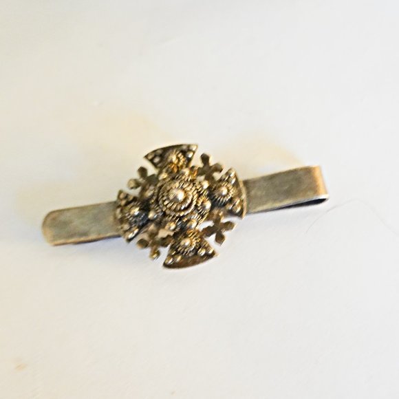 Sterling Religous Cross Tie Bar Money Clip - Picture 1 of 2